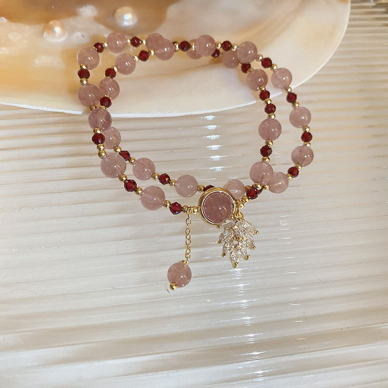 Wholesale Pearl Natural Stone Double Wrap Stretch Bracelet